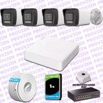 Provzen Hikvision 4 IP 4MP Hibrit ColorVu Güvenlik Kamerası Seti Olay Anında bildirim
