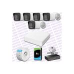 Provzen Hikvision 5 IP 4MP Hibrit ColorVu Güvenlik Kamerası Seti Olay Anında bildirim