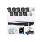 Provzen Hikvision 9 IP 4MP Hibrit ColorVu Güvenlik Kamerası Seti Olay Anında bildirim