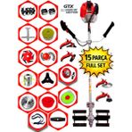 Prowackers German KAVRIX-735 Seri Yan Tip Tırpan+ Akrobat Çapalama + Toprak Eşeleme 15 Parça Temizlik Seti