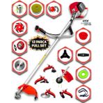 Prowackers German WR-480 üksek Performans 12 Parça Set Yan Tipi Benzinli Ot Çim Çalı Biçme Makinası