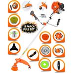 Prowackers German WS-491 Yan Tipi Benzinli Ot Çim Çalı Biçme Makinası Yüksek Performanslı 12 Parça Set