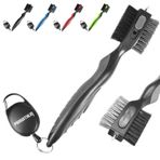 prowithlin Golf Kulübü Fırçası ve Yiv Temizleyici 2'si 1 Arada - 2 ft Geri Çekilebilir Fermuar İpi, Metal Toka ve Keskin Pick ile Naylon ve Tel Kıllı Çok İşlevli Fırça Kafası (gri)