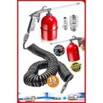 Proxtech 15 Metre Spiral Hortum Oto Araba Motor Temizleme Mazot Tabancası Solvent Püskürtücü Jak Set