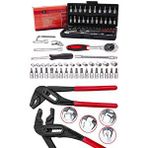 Proxtech 47parça Mini Lokma Takımı Otomatik Cırcırlı 1/4" Wrench Set Yüksek Kalite Kombinasyon Ford Pense Set Kırmızı