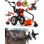 Proxtech Arazi Seti 2,5 Hp Tekerlekli Tırpan Ot Biçme 2'li Toprak Eşeleme + Akrobat Çapalama Seti