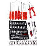 Proxtech Asetat Saplı 7 Parça Pro Tornavida Takım 46 Parça Cırcır Lokma Takımı Otomatik Cırcırlı 1/4" Paket Set Kırmızı