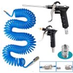 Proxtech Kompresör Spiral Hava Hortumu 8 Mm 15 Mt Hava Jakı Hava Tabancası Recor 3 Pcs Seti