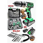 PROXTECH Metal Şanzuman Darbeli Güçlendirilmiş Pil Prime 99658PROX Çift Akülü Vidalama Pro Çanta Matkap Takım