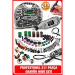Proxtech Premium Çok Amaçlı Devir Ayarli 211 Parça Hobi Gravür Seti El Motoru Usta Set Esnek Şaft