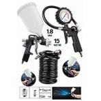 Proxtech Profesyonel Üstten Depolu Profesyonel 600 Cc Boya Sprey Tabancası 1.8mm Lastik Şişirme Takım Kırmızı