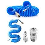 Proxtech Profesyonel Yüksek Kalite Kompresör Spiral Hava Hortumu 8 mm 15 Mt Hava Jakı Kompresör Recor Seti