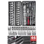 Proxtech Yüksek Kaliteli 1/4" Wrench Set: Profesyonel Kullanım İçin Özel Tasarım 46 Parça Mini Lokma Takımı Siyah