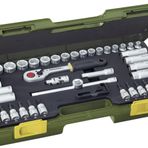 PROXXON Lokma Anahtar Seti, 3/8" anahtar mandallı kompakt set, plastik çantalı 47 parçalı alet seti, 23282