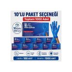Prozirve Flex Hi-Tech Tpe Eldiven 100’LÜ Paket Tek Kullanımlık Pudrasız Elastik ve Dayanıklı - 10 Adet - Mavi