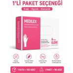 Prozirve Medilex Pudrasız Muayene Eldiveni 100’LÜ Paket Lateks Içermez Gıdaya Uygun Tek Kullanımlık - 1 Adet - Pembe
