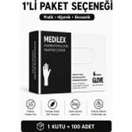 Prozirve Medilex Pudrasız Muayene Eldiveni 100’LÜ Paket Lateks Içermez Gıdaya Uygun Tek Kullanımlık - 1 Adet - Siyah - L - XL
