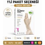 Prozirve Reflex Slimfit Copolymer Eldiven 100’LÜ Paket Gıdaya Uygun Pudrasız Tek Kullanımlık - 1 Adet - Krem