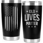 PRPinkRain Old Lives Matter Gifts - Amerikan Bayrağı Bardak, Erkekler için Benzersiz Doğum Günü Hediyeleri, Babaya Hediye, Onun için Hediyeler, Büyükbaba - Erkekler için Komik Hediyeler, Erkekler için Emeklilik
