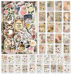 Prstincol Scrapbooking için Vintage Washi Çıkartmalar ve Kağıtlar, Çiçek Kelebek Güzellik Tema Çıkartmaları ve Dekupaj Kağıtları ile Sanat Günlüğü için Efemera Kitap Önemsiz Günlüğü Bullet Journal