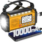 Prunus Dab+/fm Dijital Acil Durum Radyosu, 10000 Mah Bluetooth ve El Feneri - Sarı