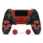 PS-4 Kablosuz Kumanda PS-4/Slim/Pro ile Uyumlu, FTFVaska P4 Kumanda Oyun Oyun Oyun Pedi, Şarj Kablolu Çift Titreşimli PS4 Uzaktan Oyun Joystick Kontrolörü (Kırmızı Bulutlu)