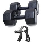 Ps Spor 10 kg Dambıl x 2 Adet = 20 kg +Sayaçlı Ayarlanabilir El Yayı - 2 x 10 kg
