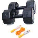 Ps Spor 10 kg Dambıl x 2 Adet = 20 kg Set + Sayaçlı Atlama Ipi - 2 x 10 kg