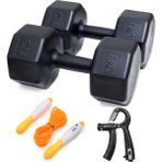 Ps Spor 14 kg Dambıl 7 x 2 Adet Sayaçlı Ayarlanabilir El Yayı Sayaçlı Atlama Ipi - Siyah