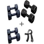 Ps Spor 3 Çift Dambıl Set 1 kg + 3 kg +5 kg + Ayarlanabilir Sayaçlı El Yayı - Siyah