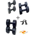 Ps Spor 3 Çift Dambıl Set 3 kg + 4 kg +5 kg + Ayarlanabilir Sayaçlı El Yayı ve Atlama Ipi - Siyah