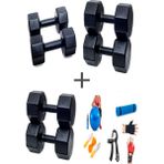 Ps Spor 3 Çift Dambıl Set 5 kg + 7 kg + 9 kg + 5 Çeşit Egzersiz Seti - Siyah
