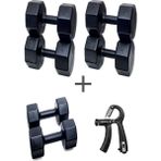 Ps Spor 3 Çift Dambıl Set 5 kg + 7 kg +9 kg + Ayarlanabilir Sayaçlı El Yayı - Siyah
