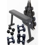 Ps Spor 4 Çift Dambıl Set 1 Kg+3 Kg+5 Kg+7 kg + Katlanabilir Ağırlık(Bench)Sehpası ve Dambıl Standı - Siyah
