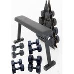 Ps Spor 4 Çift Dambıl Set 3 Kg+4 Kg+5 Kg+6 kg + Katlanabilir Ağırlık(Bench)Sehpası ve Dambıl Standı - Siyah