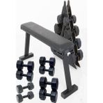 Ps Spor 4 Çift Dambıl Set 4 Kg+6 Kg+8 Kg+10 kg + Katlanabilir Ağırlık(Bench)Sehpası ve Dambıl Standı - Siyah