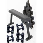 Ps Spor 4 Çift Dambıl Set 9 Kg+3 Kg+5 Kg+7 kg + Katlanabilir Ağırlık(Bench)Sehpası ve Dambıl Standı - Siyah