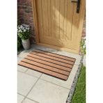 PS018A Kaymaz Taban Bej Desenli Nem Alıcı Toz Alıcı Kapı Önü Paspası Uv Dayanıklı 45X70