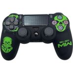 Ps4 Dualshock Joystick Koruyucu Desenli Silikon Kılıf - Siyah - Yeşil
