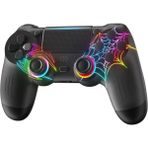 Ps4 Joystick Pc Uyumlu Titreşimli Oyun Kolu Rgb Spiderman Bluetooth Gamepad Ps4/pc - Siyah