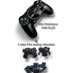Ps4 Mini Direksiyon + 2 Adet Analog Yükseltici (Siyah)