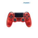 Ps4-Pc-Android Box-Android-Ios Telefon Tablet Uyumlu Titreşimli Bluetooth Oyun Kolu-Şeffaf Kırmızı