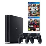 PS4 SLİM 500 GB 2 KOLLU GTA 5 VE PES 19 TEŞHİR ÜRÜNÜ 2 YIL GARANTİLİ