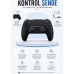 Ps4 ve Pc Uyumlu Bluetooth Kablosuz Oyun Kolu - Turbo Fonksiyonlu & Dokunmatik Panelli Siyah Gamepad - Standart