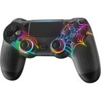 Ps4/pc Uyumlu Rgb Çift Motor Titreşimli Spiderman Bluetooth Oyun Kolu - Siyah