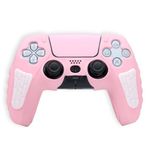 PS5 Controller Protector Cover, OLYGIVE Pink Silicone Skin for PS5 Controller - Soft, Comfortable, and Anti-Slip Protective Cover for Girls and Women