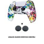 Ps5 Dualsense Grafiti Temalı Koruyucu Silikon Kılıf + Analog Silikon Koruyucu