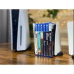 Ps5 Konsol Tasarımlı CD Stand Rafı, Ikonik Konsol Görünümlü Oyun Kutusu (Cd) Rafı – Stand Organizer - Beyaz