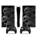 PS5 Slim Dijital Konsol için Cilt Çıkartması, Koruyucu Cilt Sarma Oyun Aksesuarları PS5 Slim Controller için Çıkartma Kapak (Koyu Gri)