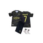 PSG Mabappe Gold Özel Tasarım Çocuk Forma Takımı 3'lü Set ASFEDCVGHY45